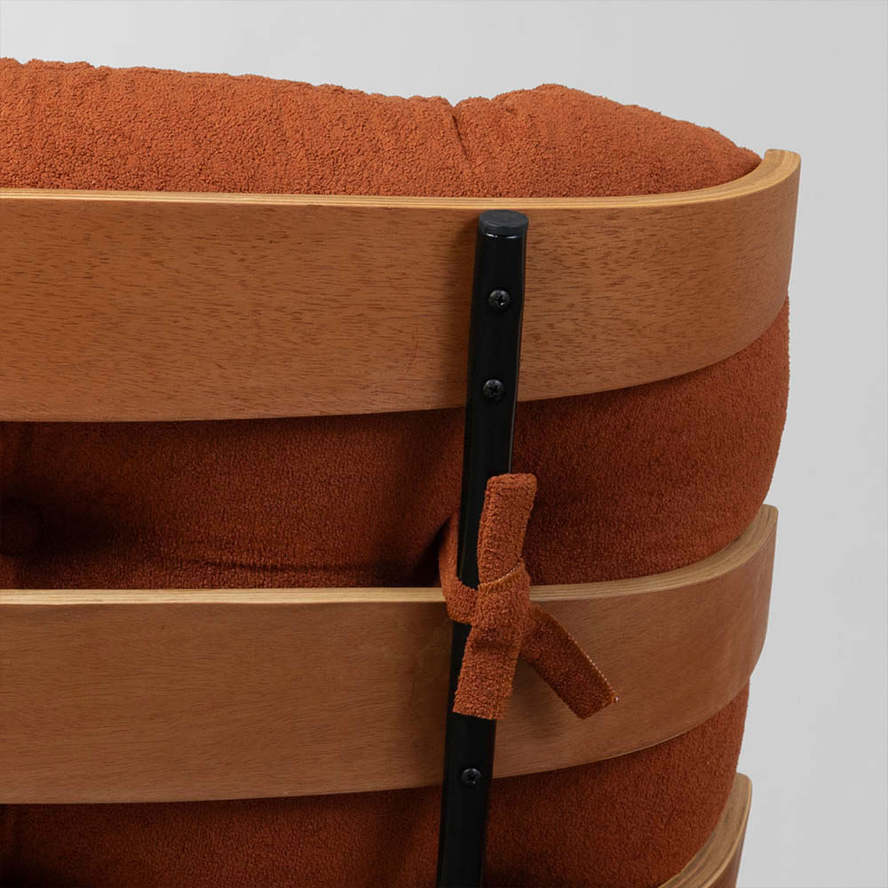 Poltrona Costela com Puff Botonê - Terracota