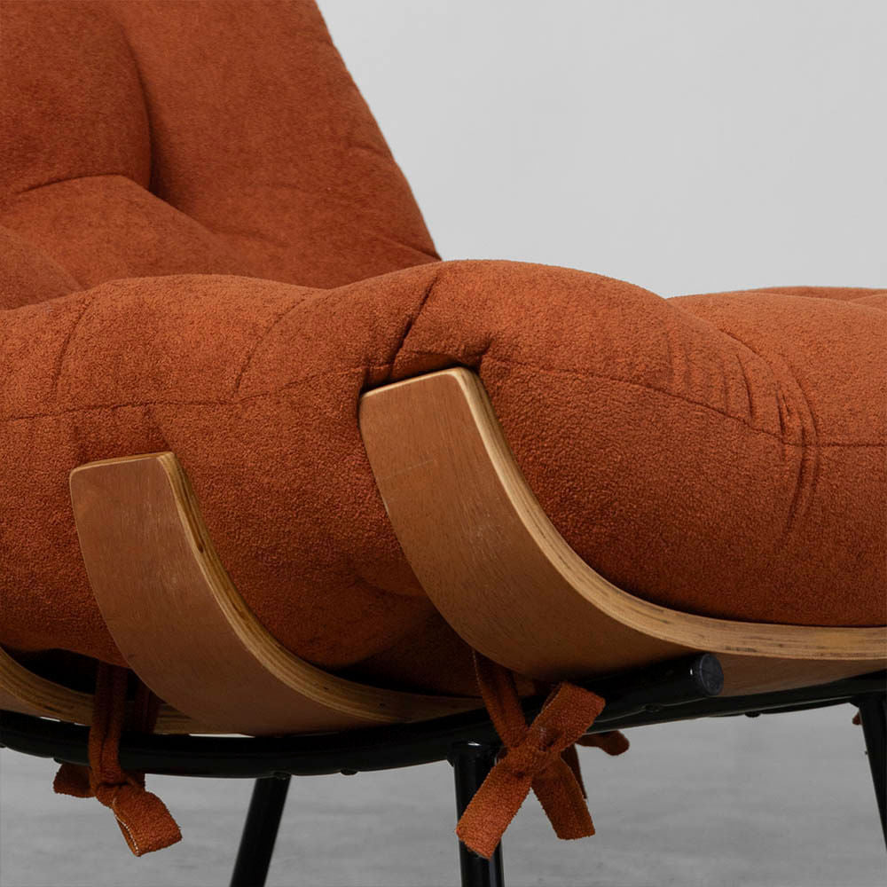 Poltrona Costela com Puff Botonê - Terracota