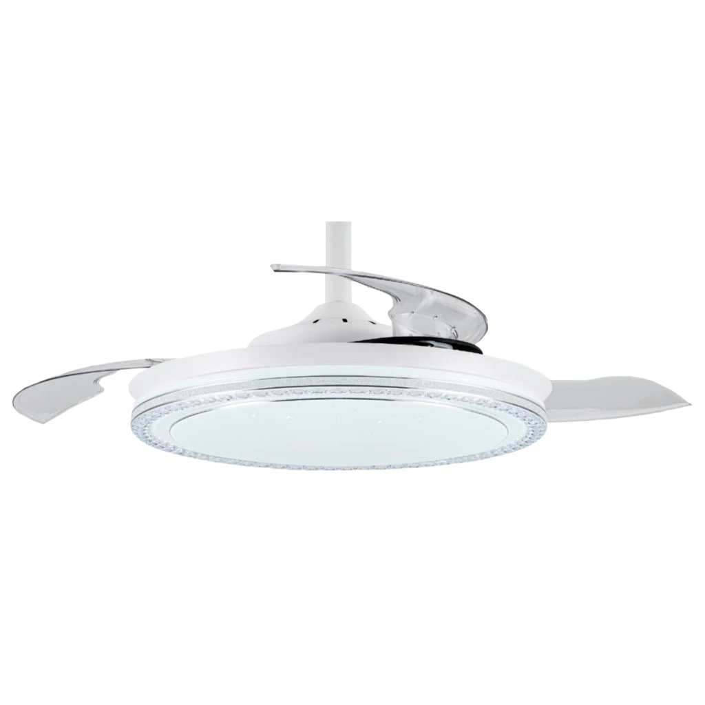 Ventilador de Teto Retrátil LED 42" — Branco Cristal - Imagem 1