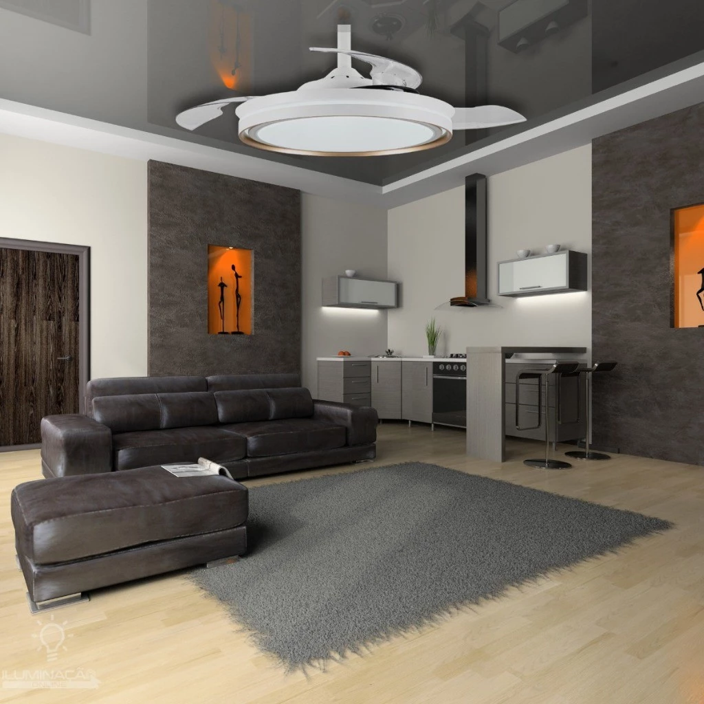 Ventilador de Teto Retrátil LED 42" — Branco Luz Lateral - Imagem 8